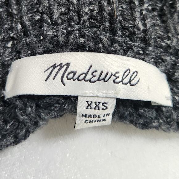 Madewell Pleat-Sleeve Pullover Sweater Ashland Slate XXS | Italian Yarn Silk - Picture 8 of 10